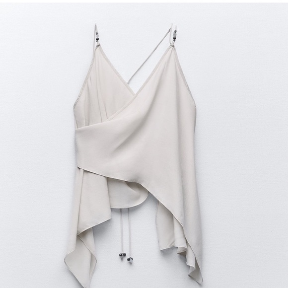 NWT Zara Beaded Asymmetric Backless
Top in Stone size S - Picture 5 of 7